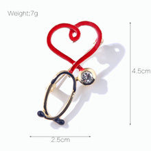 Load image into Gallery viewer, Love Stethoscope Brooch
