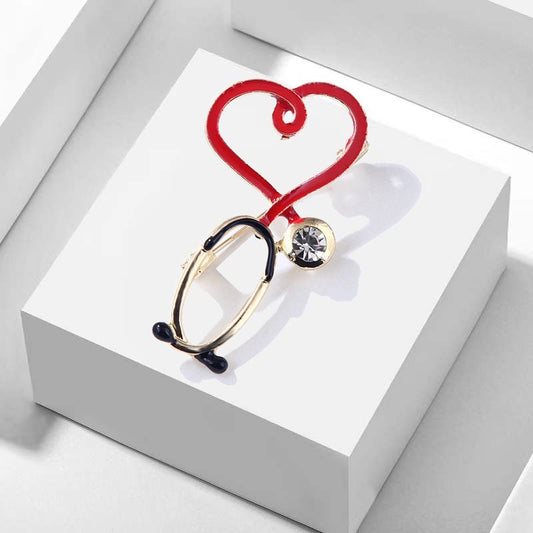 Love Stethoscope Brooch