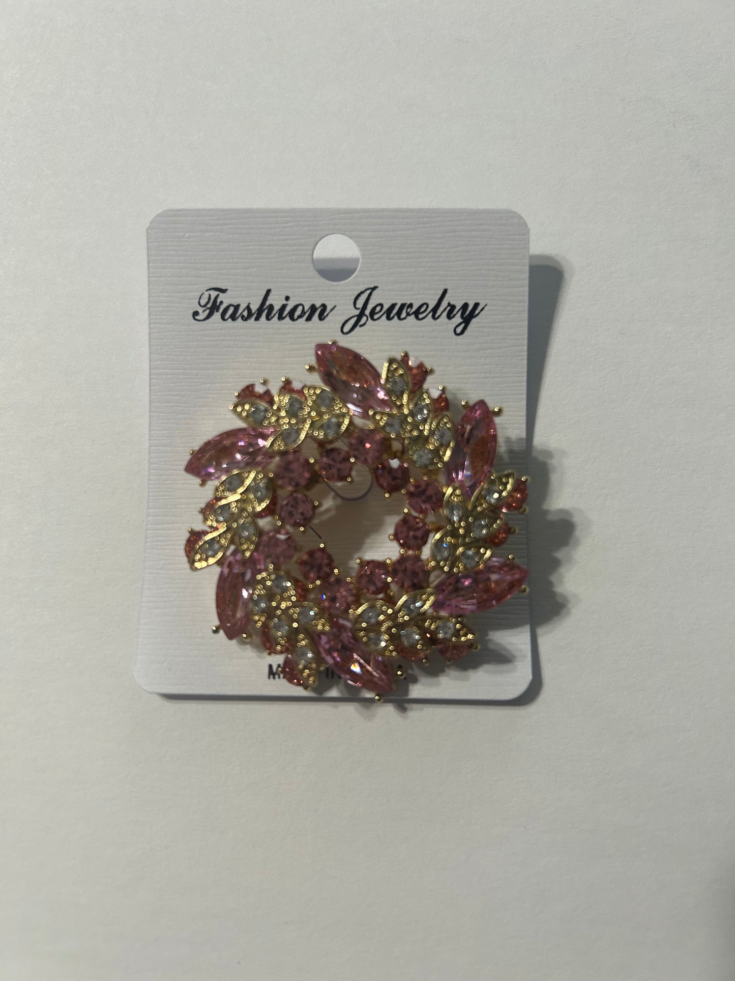 Flowered Rhinestone Brooch