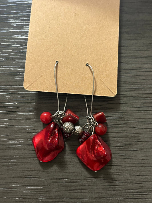 Vintage Red Drop Earrings