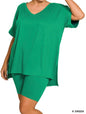 Microfiber Vneck Biker Set ~ Curvy