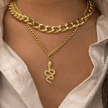Load image into Gallery viewer, Vintage Double Chain Snake Necklace
