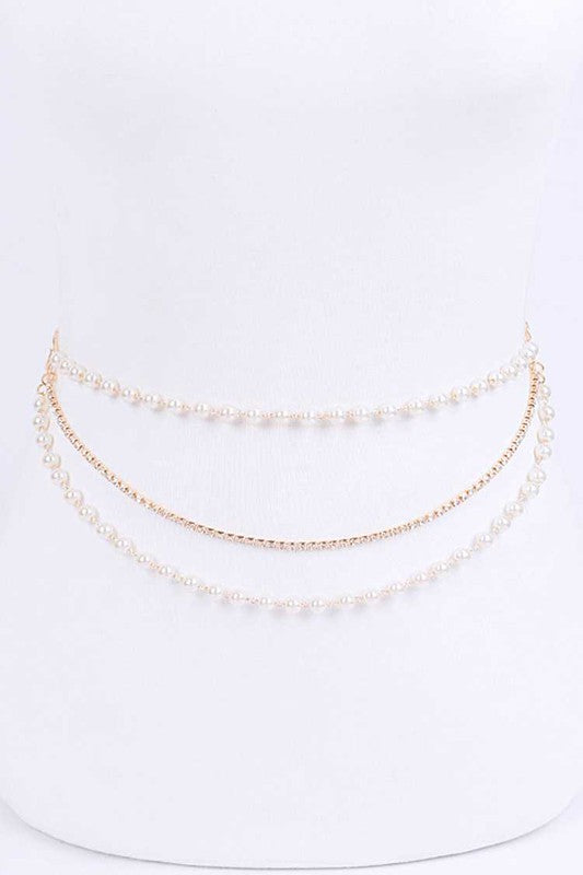 Double Chain Pearl Belt