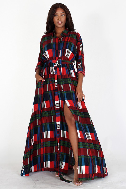 Plaid Maxi Dress 2